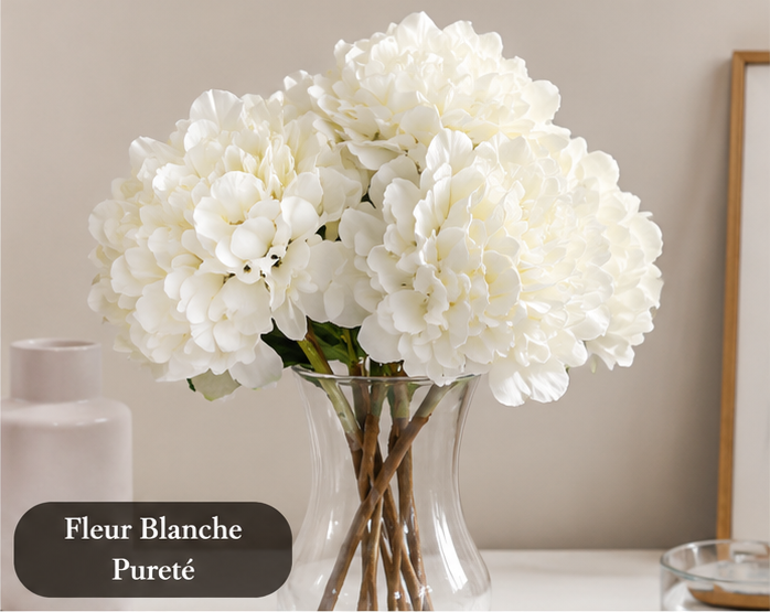 Fleurs Artificielles Décoratives-Fleur Blanche Pureté
