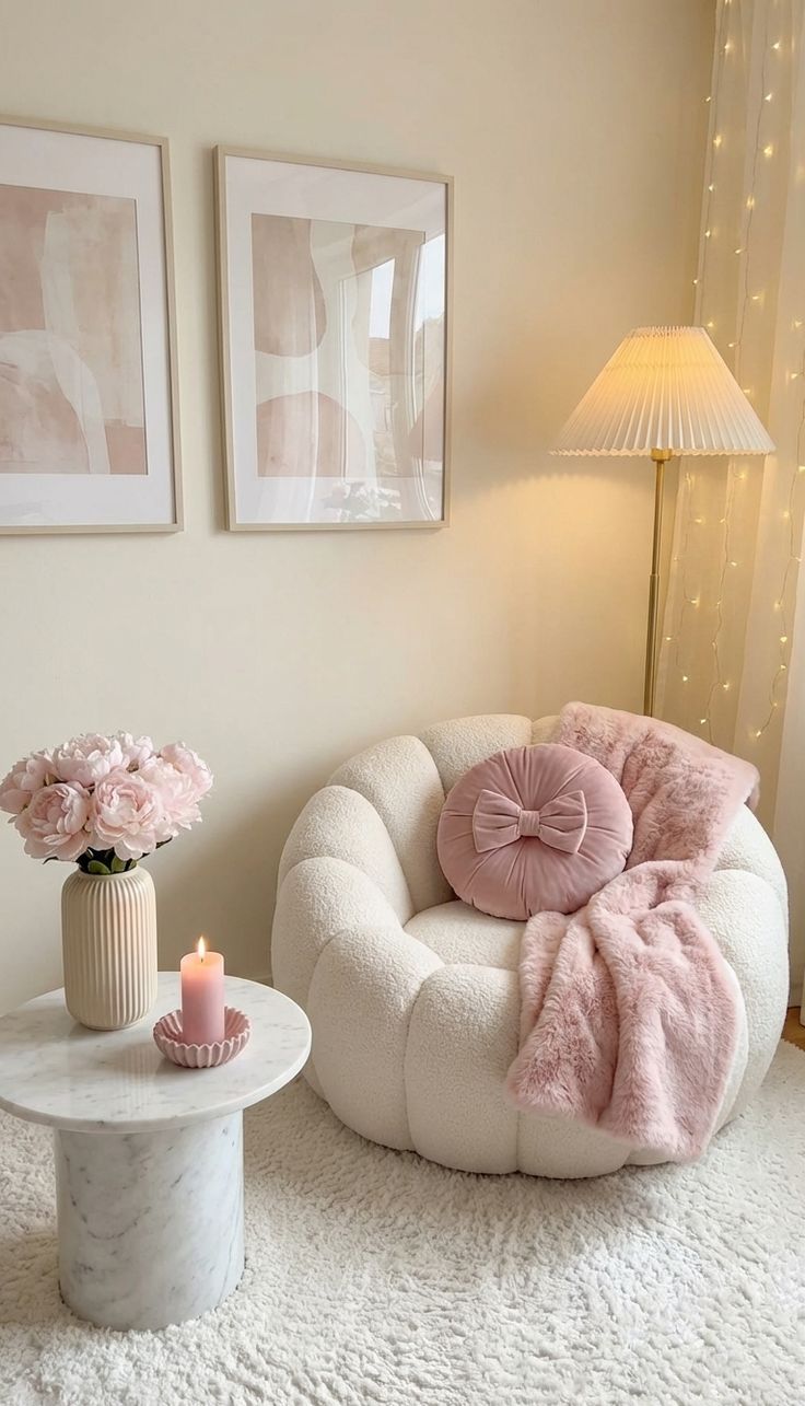 Fauteuil lounge en tissu bouclé